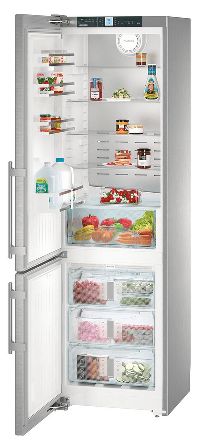 24 Inch Refrigeration Part  DuoCooling, SmartSteel Construction, SuperCool, LED Lighting, Vegetable Drawer, Gallon Door Storage, Adjustable Glass Shelving, SoftSystem, ENERGY STAR
