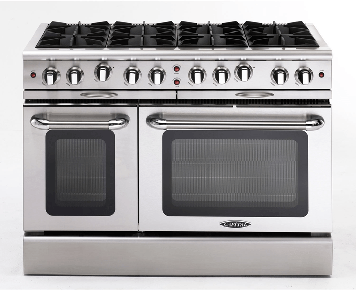 24 Inch Range  2.6 cu. ft. capacity. 24 inch freestanding gas range. 4 sealed burners (1 rapid, 2 semi rapid and 1 simmer). Automatic electronic ignition