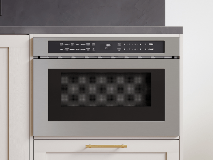24 Inch Microwave Oven  24 Inch Microwave Drawer with 1.2 cu ft Capacity, 10 Power Levels, Electronic Touch Controls, Easy Clean Coating, Sensor Cooking. Touch Open Close function.