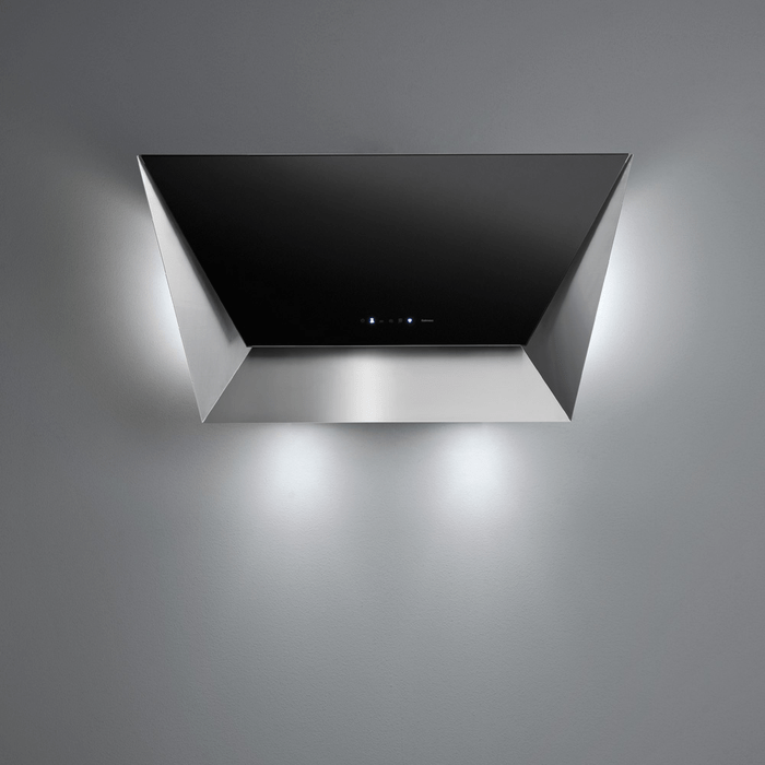 36 Inch Range Hood 500 CFM  Prisma Series Glass Wall Mount Range Hood with 4-Speed 500 CFM Motor. features touch controls and a removable and washable top filter. Eliminate smoke, odors, and grease with Falmec range hood