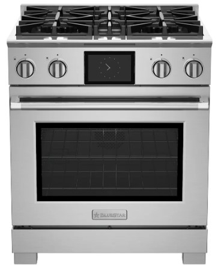 30 Inch Range X-8 Star Burners Professional Dual Fuel Range. Exclusive X-8 star-shaped sealed burners BTUs 25,000 BTUs to ultra-low warm of 500 BTUs. Oversized True Convection electric oven. Intuitive color 7 inch touchscreen control with Quick Start