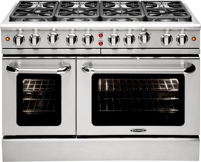 24 Inch Range  Apartment Size Gas Range. Manual Clean 2.5 cu. ft. European Convection Oven. Four aluminum burners with dual ring 19,000 BTU power-burner that boils water in under 6 minutes (best in class). Cooking zones: Power burners 1300 BTU - 19000 BTU. Rapid burner 2500 BTU - 10400 BTU. Medium burner 1500 BTU - 5900.