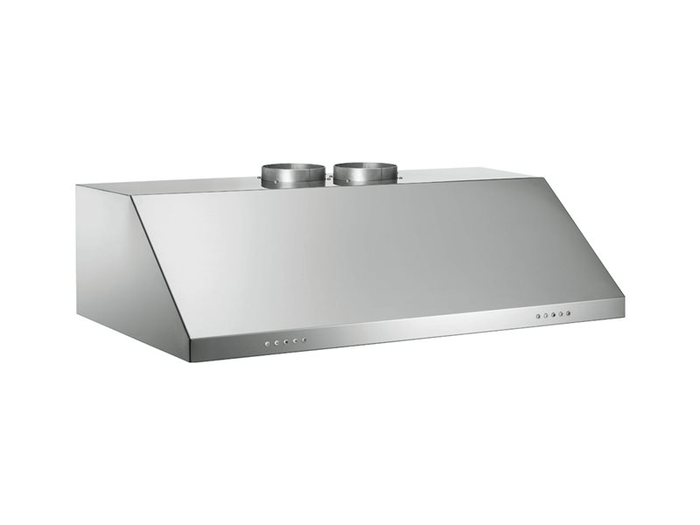 48 Inch Range Hood Duct Free  CWEAH6-K Air Recover System (ARS) Technology Wall Mounted Range Hood. Includes the Power Lung K Series Blower. Lights feature a dual switch for dimming. Recommended mounting height is 24 inch above the cooking surface. Shown with matching ARS duct cover. Duct Cover and ARS filter assembly are sold separately