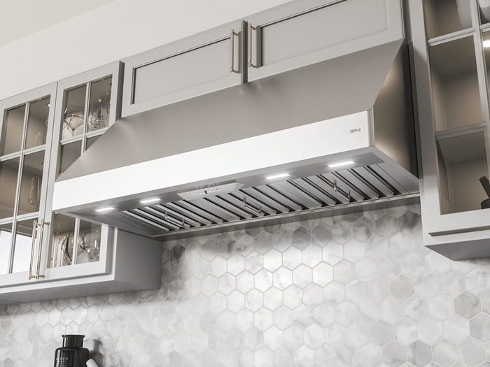 54 Inch Range Hood 650 CFM  A streamlined wall mount pro-style range hood. Tempest II combines power, efficiency and flexibility. 650-CFM or optional 1,200-CFM blower options. LumiLight LED lighting. High-airflow pro baffle filters ensure a lifetime of exceptional performance. Additional options like a wireless remote control and recirculation kits for kitchens that require ductless venting ensure all you have to think about is cooking. Tempest II Wall Model Options: AK7500CS AK7536CS AK7542CS AK7548CS AK7554CS