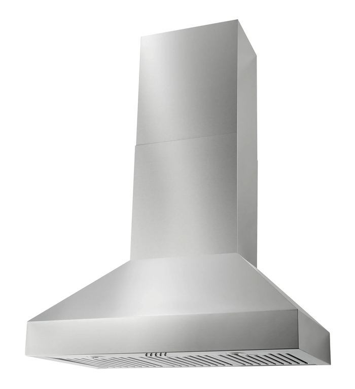 42 Inch Range Hood 300 CFM  JDH/C2 Premier Magic Lung Designer Series Wall Mounted Range Hood. Concave with slim lip styling. Includes the Magic Lung blower system. Led lights feature a dual switch for dimming. 24 inch Deep 30 inch High. Optional Duct Covers available in standard and custom sizes not included sold separately