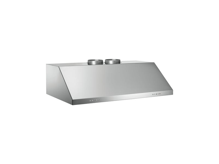 30 Inch Range Hood 600 CFM  Professional-grade performance with three exhaust settings and new Boost feature. Whisper quiet operation. Heavy duty commercial grade materials. Dimmable LED lights. BlueStar pro-style ceiling mount ventilation hood installed over the island offer enhanced power and performance to effectively remove smoke, odors, and grease from your kitchen. Innovative design is paired with heavy-duty construction to offer uncompromised durability, functionality, and style. Easy-to-use push-button controls. Innovative, multi-stage grease capture system. Stainless baffle filters seamlessly remove for easy dishwasher cleaning. Simple installation. CFM Power Options: 600 & 1,200 In-hood, 800 & 1,200 In-Line and 1,000 & 1,400 Remote. Accommodates top or rear discharge