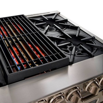 Range Part  PLATINUM - 4pc. Interchangeable 12 inch Griddle & Charbroiler Set.