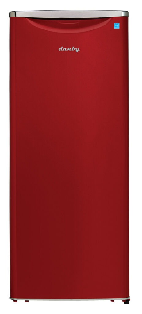 24 Inch All Fridge  11.0 cu. ft. Contemporary Classic Apartment Size All Fridge. 60 Inch tall. This Danby Designer model serves up 11 cubic feet (311 litres) of cool storage area and the prestigious Energy Star rating and high-tech mechanical thermostat means it will cut back on your power bills. The stylish appliance features a single door with an integrated handle and a clever reversible hinge which allows you to set it for right or left-handed opening. The neat and tidy interior is illuminated by a powerful lighting system which makes it easy to organize the glass-covered vegetable crisper, the integrated door shelves, and the four-and-a-half adjustable glass shelves. There’s considerable room for large and tall bottle and this top-of-the-line unit comes with a worry-free 18-month warranty on parts and labour along with convenient in-home service