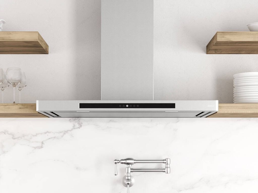 30 Inch Range Hood Custom Blower  The low-profile Vista wall hood has curved good looks and the engineering and power to back it up. Perimeter Aspiration System ensures increased air velocity and improved capture of contaminants for the cleanest cooking yet. The sleek stainless body, brilliant LED lighting. Invisible Touch Controls that stay hidden until you need them. Optional remote control is available as an accessory. Vista Wall DVS-E30ASSX DVS-E36ASSX. Perimeter Aspiration. LED lights
