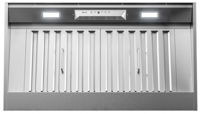 34 Inch Range Hood 600 CFM  Monsoon I Insert Range Hoods. Revamp your kitchen with Zephyr Monsoon I Range Hood insert. Dual-level lights. Wireless remote. Powerful blower. Monsoon I one-piece liner is the next level kitchen ventilation. Dual-level LumiLight LED lights. ADA-compliant wireless remote control. Easily control Monsoon I without ever reaching over cooking surface. Equipped with 6-speed electronic controls. Pro baffle filters. Exclusive ACT technology. Monsoon I Insert
AK9228BS and AK9234BS with 600 CFM Blower. AK9240BS an AK9246BS with extra Powerful 1,200-CFM blower
