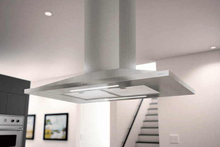 42 Inch Range Hood 600 CFM  Anzio Island With its low-profile, bell-shaped design, Anzio adds style to any kitchen project. Its 600-CFM blower, ICON Touch controls, and new LumiLight LED lighting move it ahead of the competition. Add the Quick-Lock Installation System with magnetic duct covers, and Anzio stands alone in terms of performance, design and value. Now available with an optional ADA-compliant remote control
