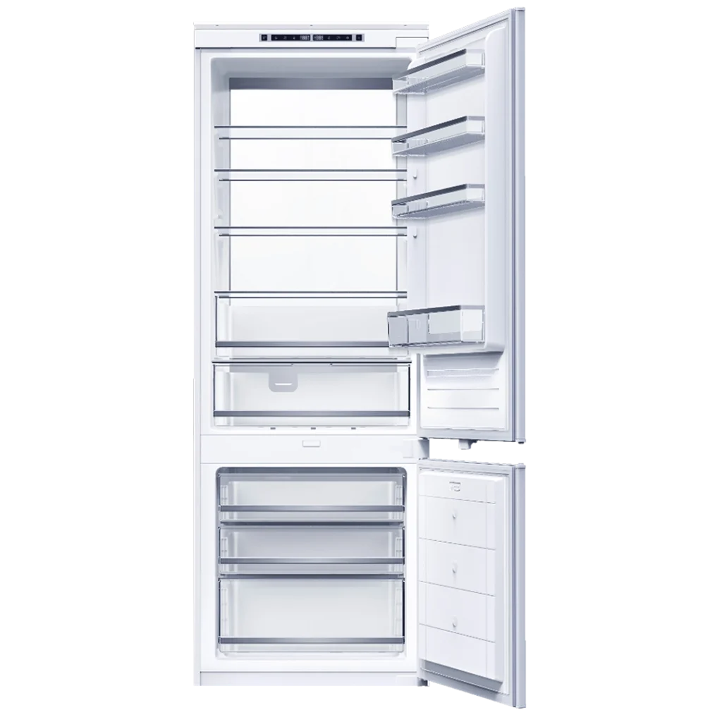 28 Inch Bottom Freezer Refrigerator  Elevate your kitchen with a seamlessly integrated appliance with Panel Ready Capabilities and unique 3D adjustment for perfect flush installation. Bottom Mount ER28SRB12IPR with ICE maker or ER28SRB12XPR 12 CuFt Capacity with No Ice Maker