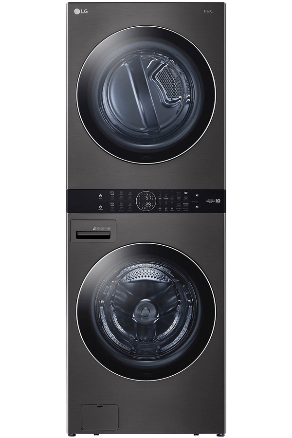 27 Inch Laundry Set Laundry Style Ultra Large Capacity 5.2 cu.ft. Washer and 7.4 cu.ft. Dryer
Single Unit WashTower Design with Centre Control Panel for Easier Load Unload to Dryer. Built-In Intelligence - AI Fabric Sensors Smart Learner Smart Pairing. Advanced Washing & Drying - TurboWash 360 degrees. TurboSteam. ThinQ Technology. Glass Doors and NeveRust Stainless Steel Drum