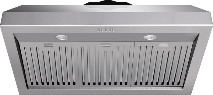 36 Inch Range Hood 1000 CFM  36 Inch Professional Range Hood in Stainless Steel. Sleek, modern look to your kitchen. It is designed to eliminate odors, smoke and steam quietly and efficiently. 11 Inches Tall