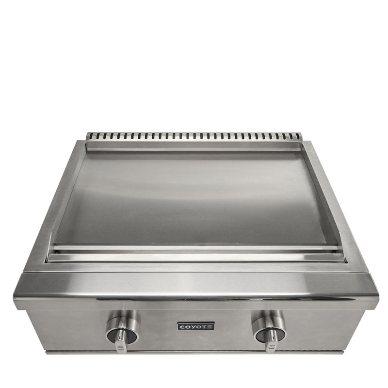 30 Inch Outdoor Grill Liquid Propane 34000 BTUs Infinity Grilling Power with 400 Square Inches of Cooking Space. Two U-Burners with 17K BTUs Each on Flat Top. Complete 304 Stainless Steel Construction, That's Built to Last
Solid Light Grill Knobs, Interior Grill Lighting, Spring Assisted Hood, & Heat Dividers