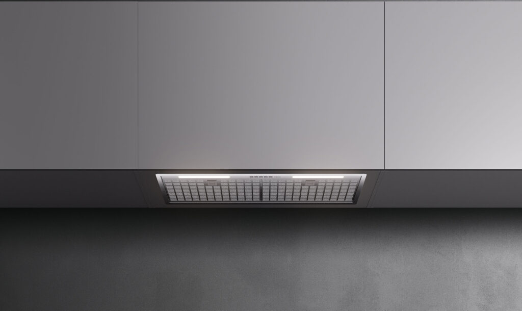 28 Inch Cabinet Insert Hood 600 CFM  Gruppo Incasso 12 Inch Deep 28-inch Falmec built-in hood features electronic control, LED lighting and a 4-speed vent. Scotch brite stainless steel. (AISI 304) NRS technology for a quieter kitchen. variants: FNINS20B5SS-R Built-in – 19 11/16 inch (50 cm) 500 CFM. FNINS28B5SS-R Built-in – 28 inch (70 cm) 500 CFM