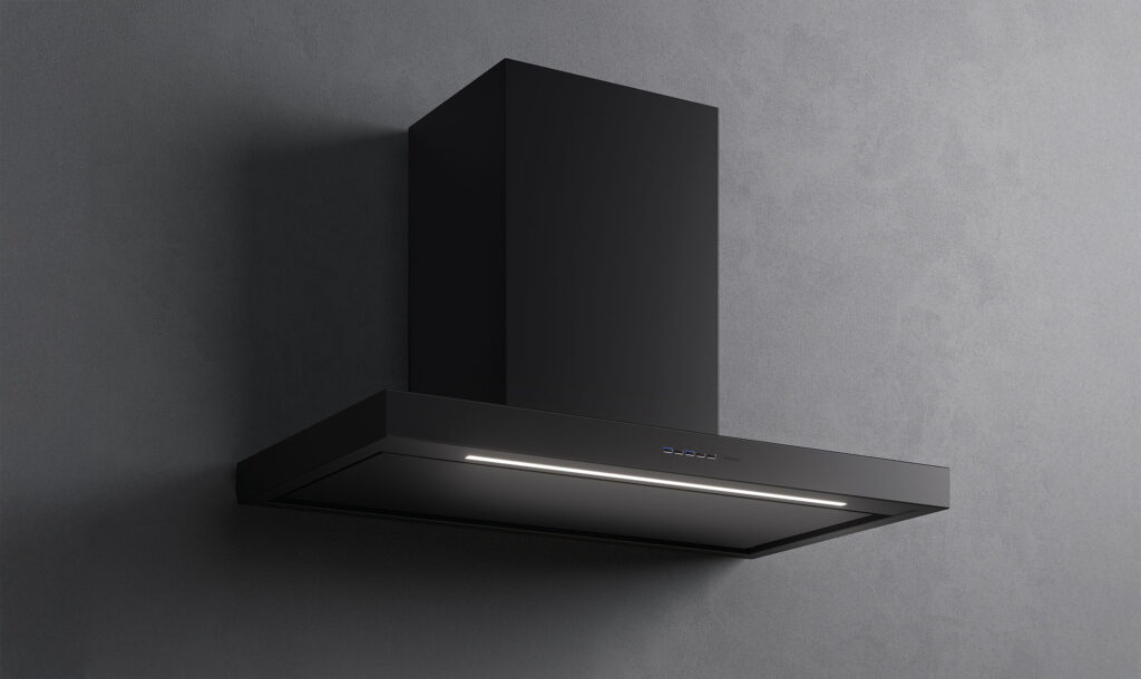 36 Inch Range Hood 600 CFM  Functionality and aesthetics. Plane NRS Series Wall Mount 76 cm Range Hood 600 CFM. It features Electronic control, LED lighting and removable and washable Metallic grease filter. NRS technology for a quieter kitchen. Air Falmec filter for balanced suction; Charcoal filter (optional)