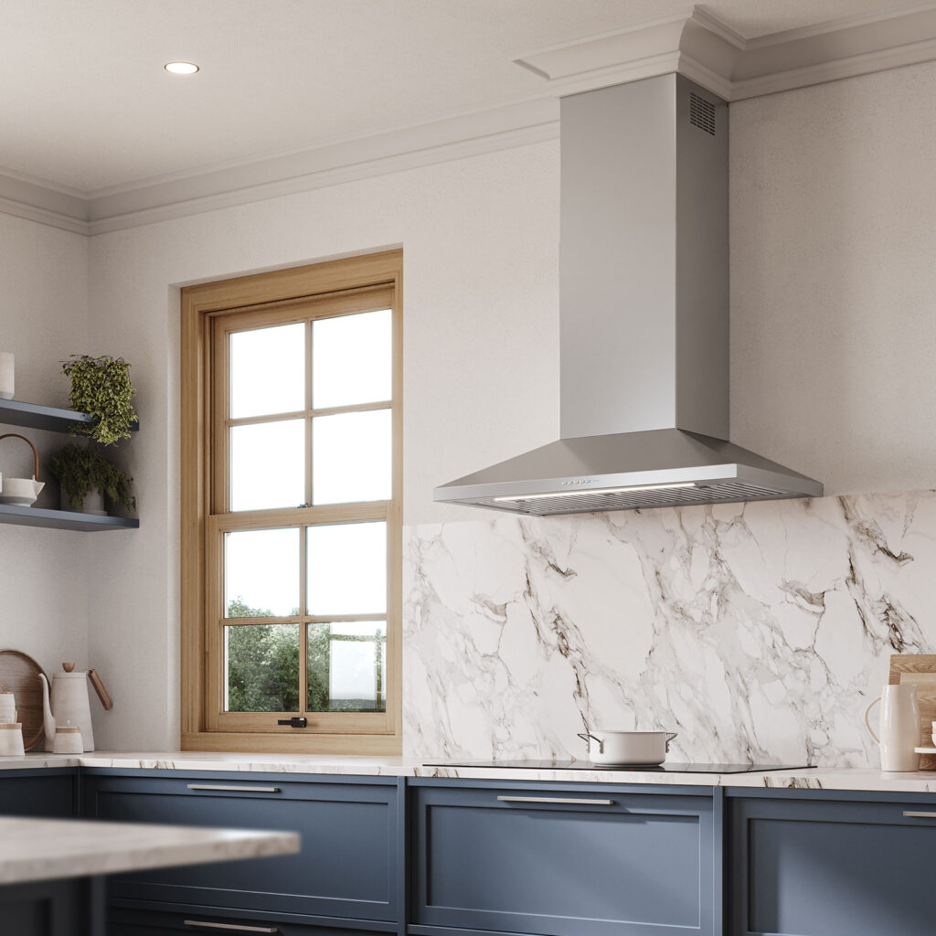 36 Inch Range Hood Baffle Filters  Vulcano Plus 600 CFM Range Hood with SRS Speed reduction system Dynamic Light (2700K - 5600K) Baffle filter, removable and dishwasher safe Electronic control 280 W 110-120V 60Hz motor