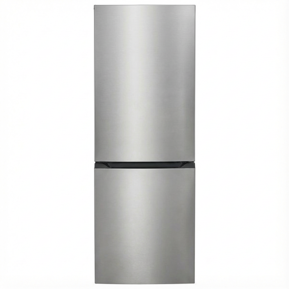24 Inch Bottom Freezer Refrigerator 12 Cu. Ft Excellent Storage Capacity ? Slim bottom-freezer refrigerator designed to fit neatly in 24-inch-wide spaces.

Modern Design ? Sleek silver finish with recessed handles for a clean, premium look.

Spacious Door Bins ? Gallon-size compartments hold large containers like milk jugs and soda bottles.

Fresh Produce Storage ? Humidity-controlled crispers keep fruits and vegetables fresher for longer.

Bright Interior Lighting ? Energy-efficient LED lights ensure clear visibility throughout the fridge.

Easy Temperature Control ? User-friendly display for quick adjustments to each compartment.

Style & Convenience ? A perfect blend of modern aesthetics and everyday practicality.

Unique Features :

Total No Frost: The frost-free freezer compartment prevents ice buildup and eliminates the need to manually defrost.

Smooth Touch Controls: A sleek electronic control panel allows you to easily adjust the fridge?s temperature setting.

Humidity Controlled Crispers: Adjustable vents on each crisper help maintain the ideal humidity level to keep your fruits and veggies fresh for longer.

LED Lighting: LED lights located at the top of the fridge compartment provide an exceptionally bright interior and save energy over traditional lighting.

Reversible Door: The reversible door swing allows you to adjust the fridge door for better accessibility in your unique kitchen.

ENERGY STAR? Certified: An Energy Star qualification makes this appliance an environmentally friendly choice that keeps more money in your wallet.