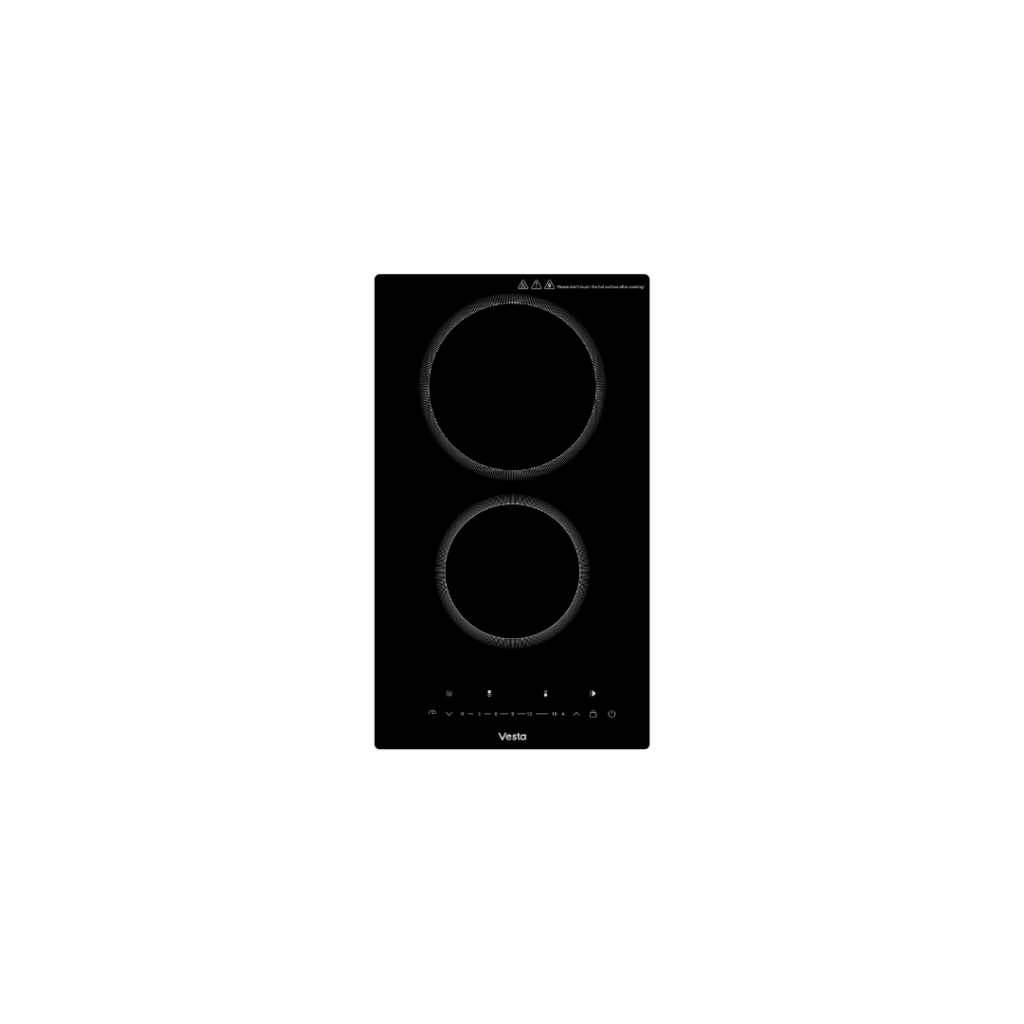 12 Inch Cooktop 2 Burners Surface: Black Polished Glass-Ceramic Cooktop
Power Options: Select from 17 power levels
Other Features: Timer (up to 99 minutes), Child lock
cETL-Certified: Meets strict electrical safety standards