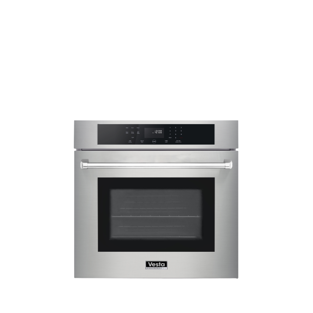 30 Inch Wall Oven 4.8 Cu Ft built-in-style convection oven
4.8 cubic feet capacity
Stainless steel finish
Two elements
Top heater element: 3,500 watts
Lower heater element: 3,000 watts
Buttons and LCD panel to operate oven
Self-cleaning function
Hidden baking element
CSA-certified