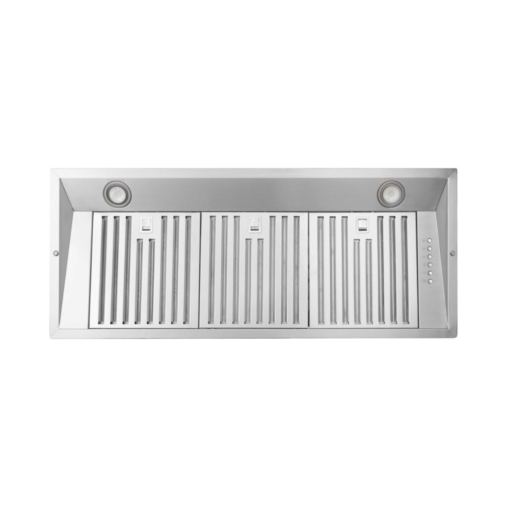 42 Inch Range Hood 1000 CFM  42-inch Cabinet Insert with Powerful Suction stainless steel under-cabinet range hood is a durable companion for your kitchen