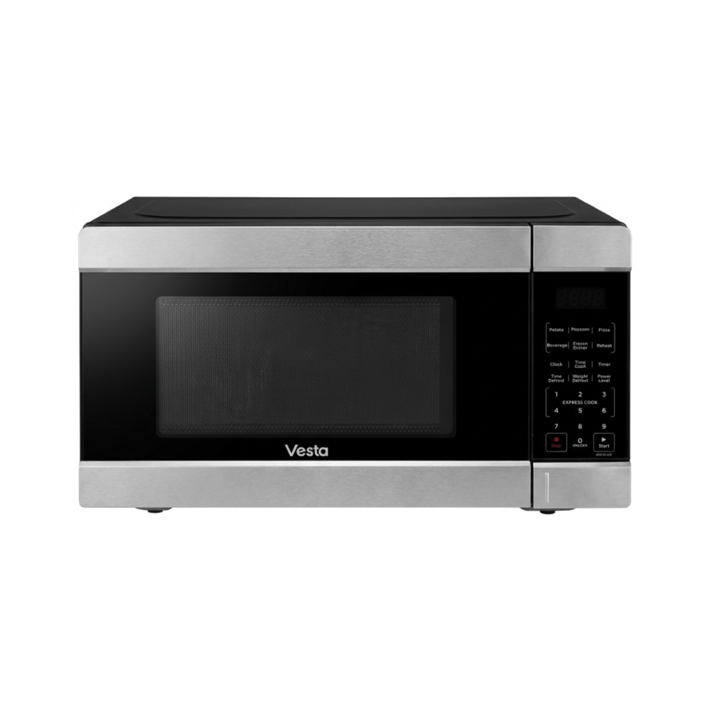 21 Inch Microwave Oven 1.1 Cu. Ft 1000 Watt Output Power
Spacious 1.1 Cubic Feet Microwave Capacity
6 Programs: Popcorn, Potato, Vegetables, Pizza, Beverage, Frozen Dinner, Reheat
Electronic Controls with LED Display
Child Safety Lockout Feature
Express Cooking Option
Kitchen Timer up to 99 Minutes and 99 Seconds
10 Power Levels